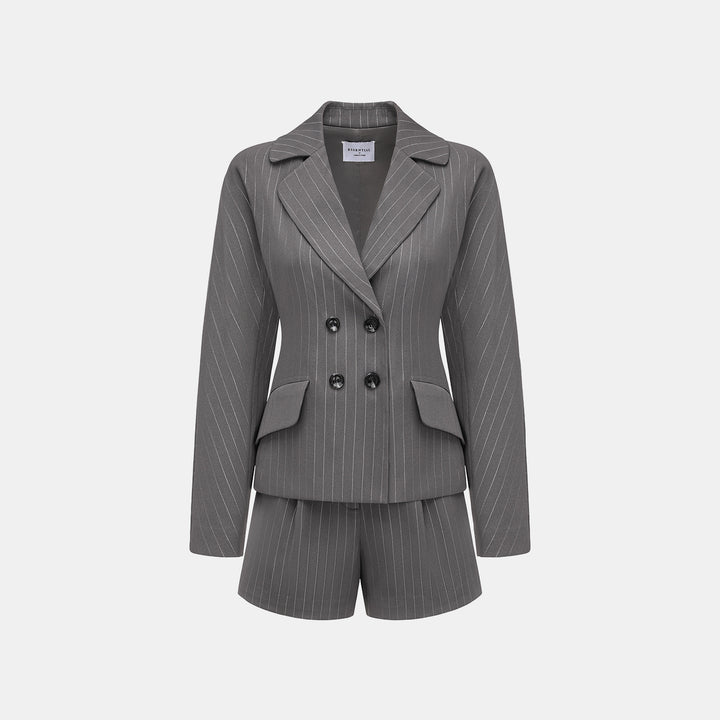 "Speak Sleek." 銀織工藝直條修身西裝外套—Urban Reverie藝境漫游