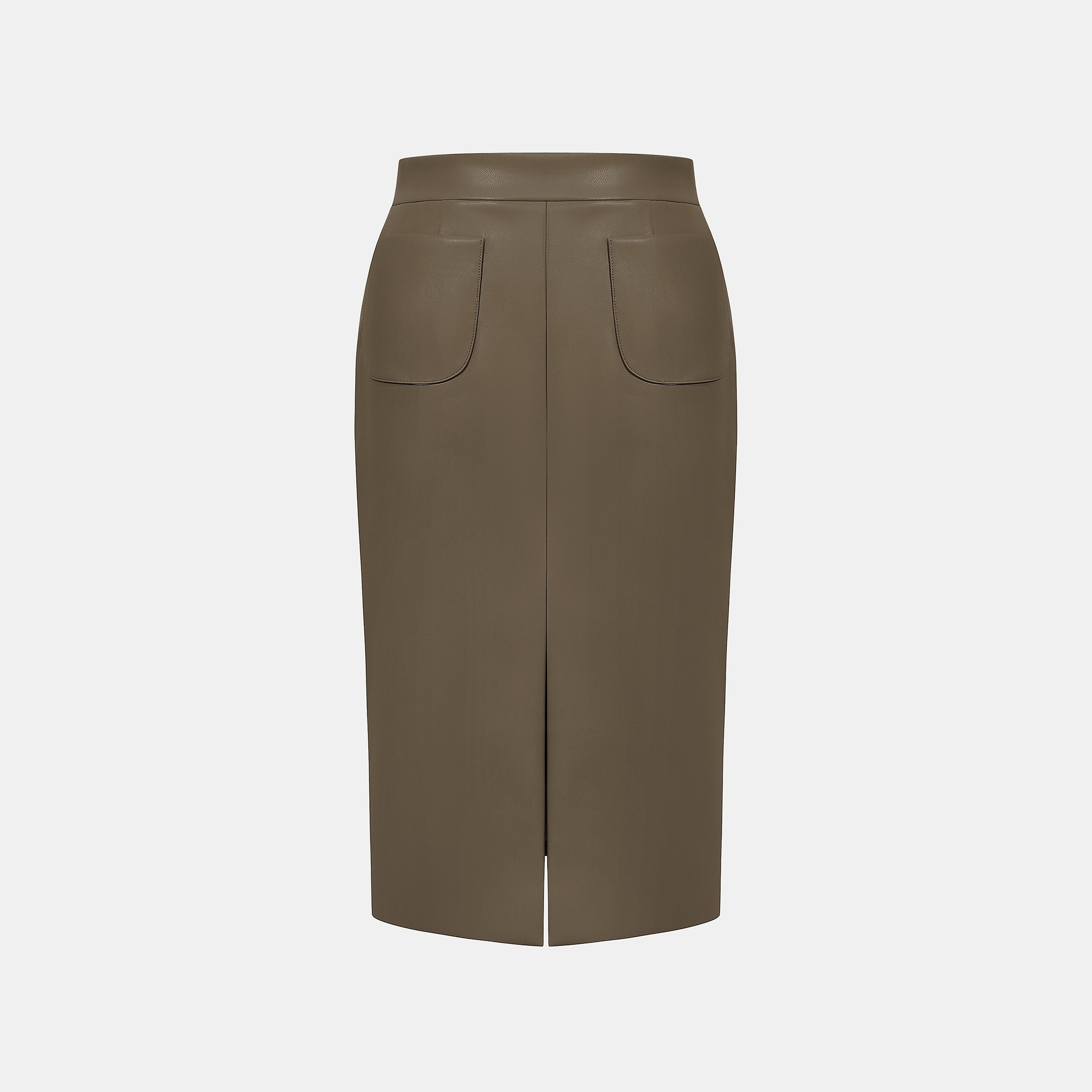 “Easy-go Chic” 純素皮精裁切皮工藝鉛筆裙—Chocolate Lab巧克香氣