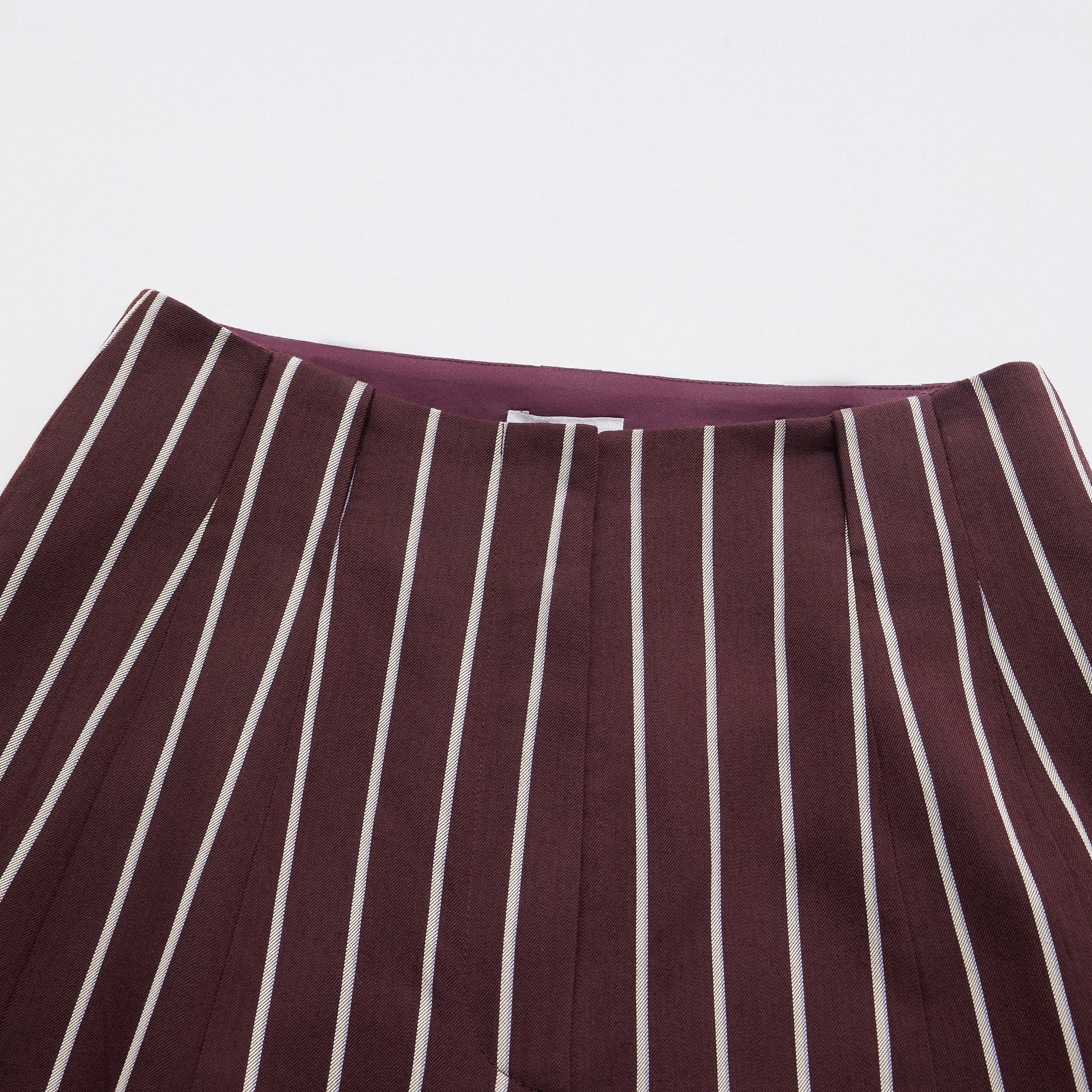 "Speak Sleek."義大利頂級羊毛直條西裝九分褲—Rouge Nuit醺紅夜語