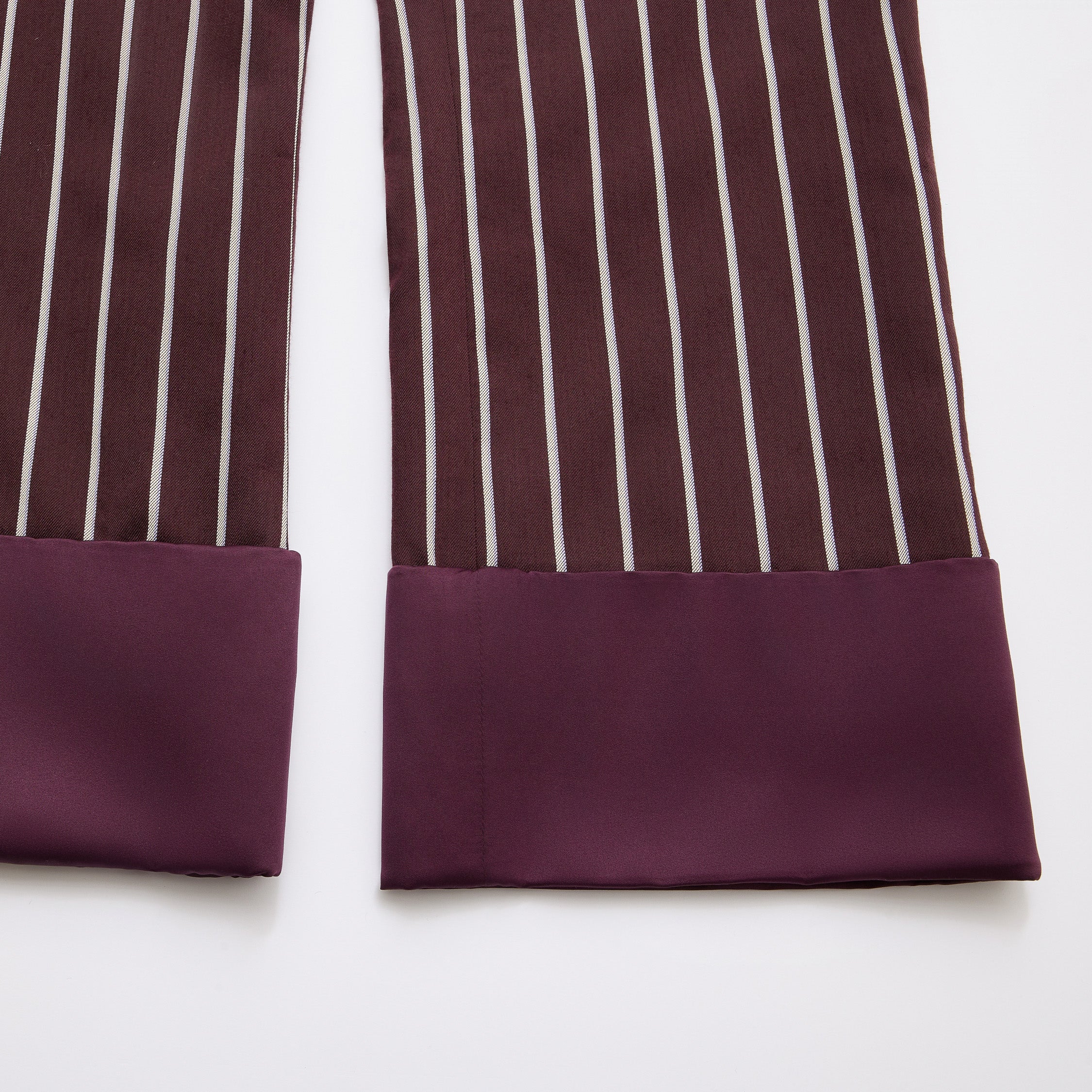 "Speak Sleek."義大利頂級羊毛直條西裝九分褲—Rouge Nuit醺紅夜語