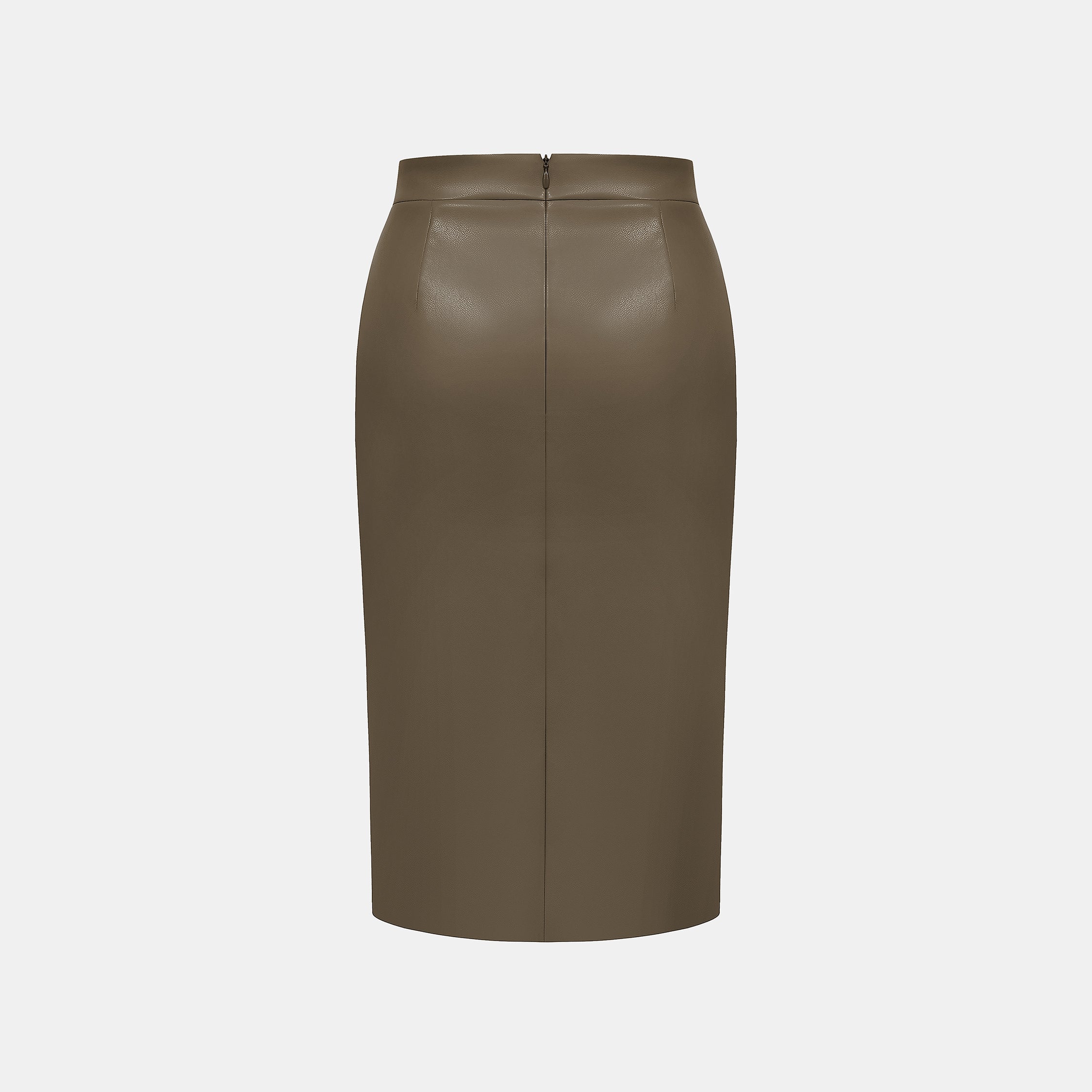 “Easy-go Chic” 純素皮精裁切皮工藝鉛筆裙—Chocolate Lab巧克香氣