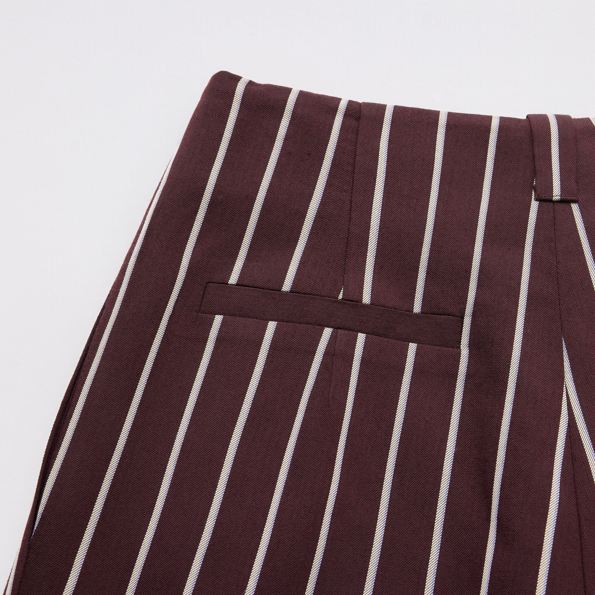 "Speak Sleek."義大利頂級羊毛直條西裝九分褲—Rouge Nuit醺紅夜語