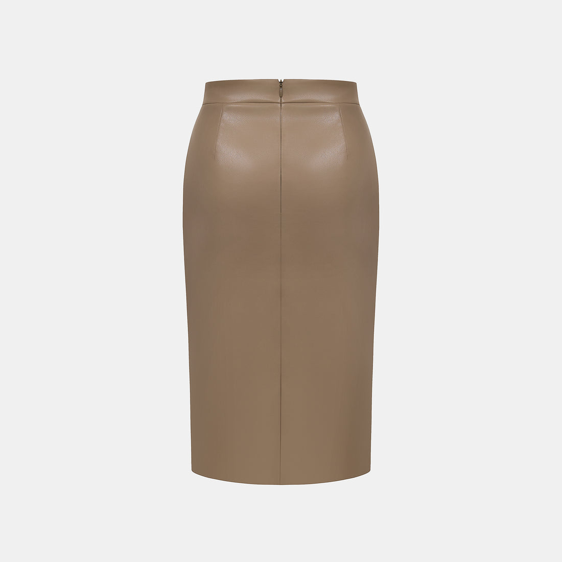 “Easy-go Chic” 純素皮精裁切皮工藝鉛筆裙—Cameo Brown寶石布朗