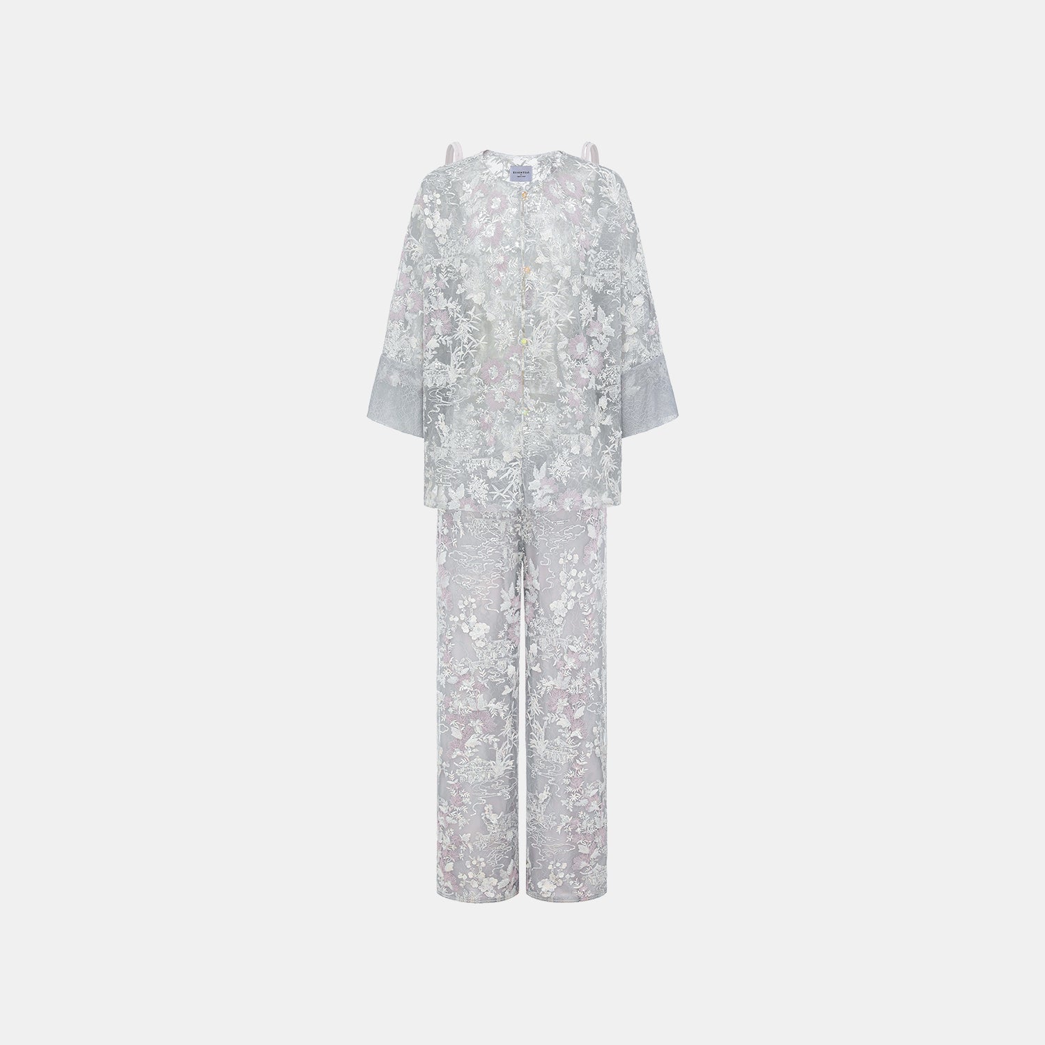 "Imperial Garden Teatime"點景白描奢華珠繡輕國風蕾絲Oversized罩衫—Woven Breeze聽風絮