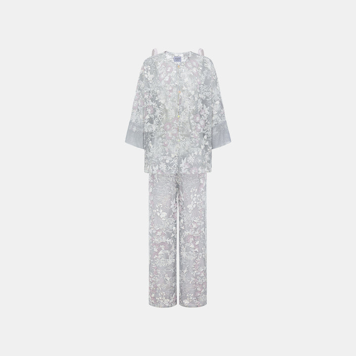 "Imperial Garden Teatime"點景白描奢華珠繡蕾絲Oversized罩衫—Woven Breeze聽風絮