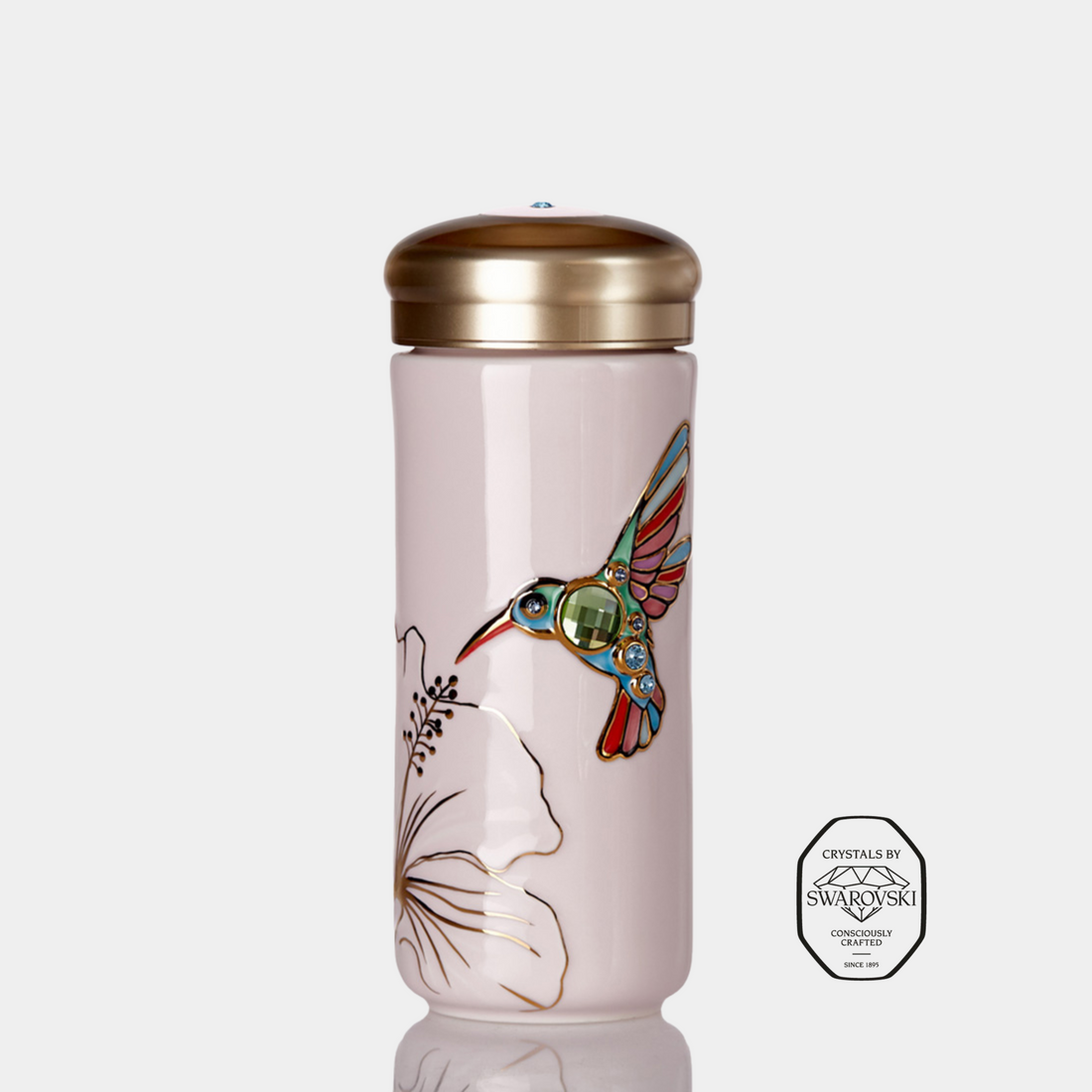 乾唐軒 吉星蜂鳥彩金水晶隨身杯─ 粉紅