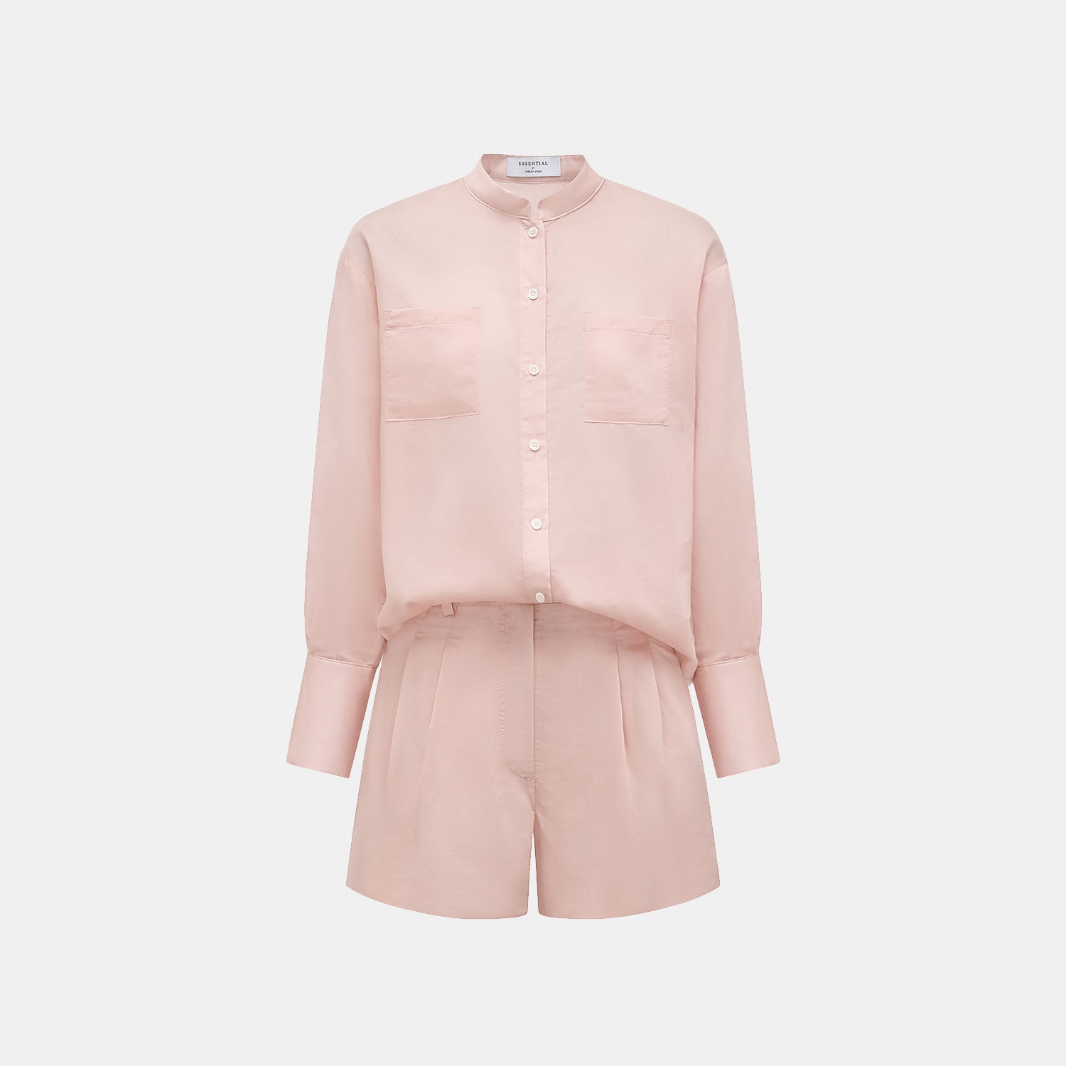 “知性時刻” 天絲緞面雪紡短褲—薔薇粉