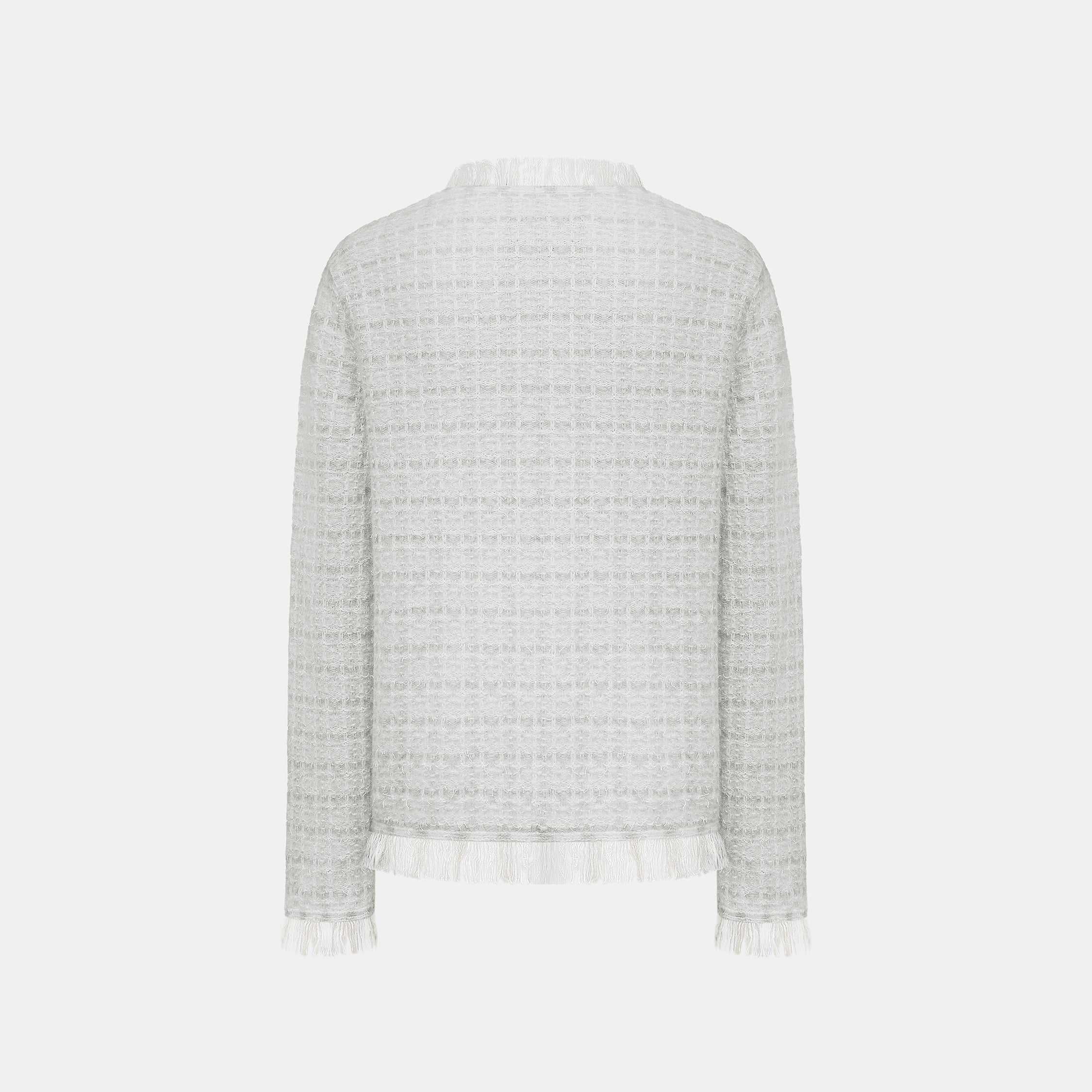 “Weekend at Monaco” Cashmere格織肌理流蘇針織外套—Blanc Rivage 白岸流光