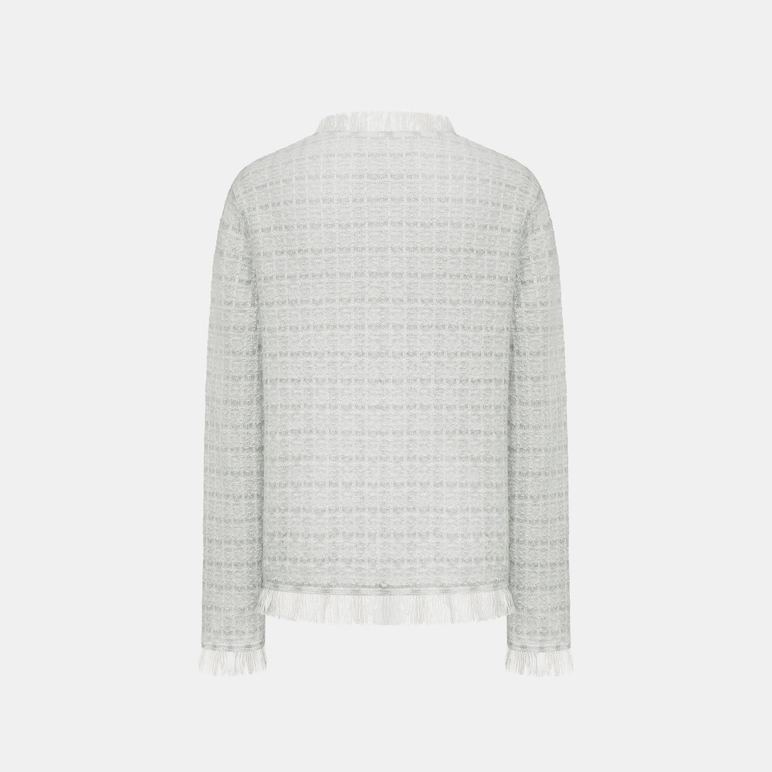 “Weekend at Monaco” Cashmere格織肌理流蘇針織外套—Blanc Rivage 白岸流光