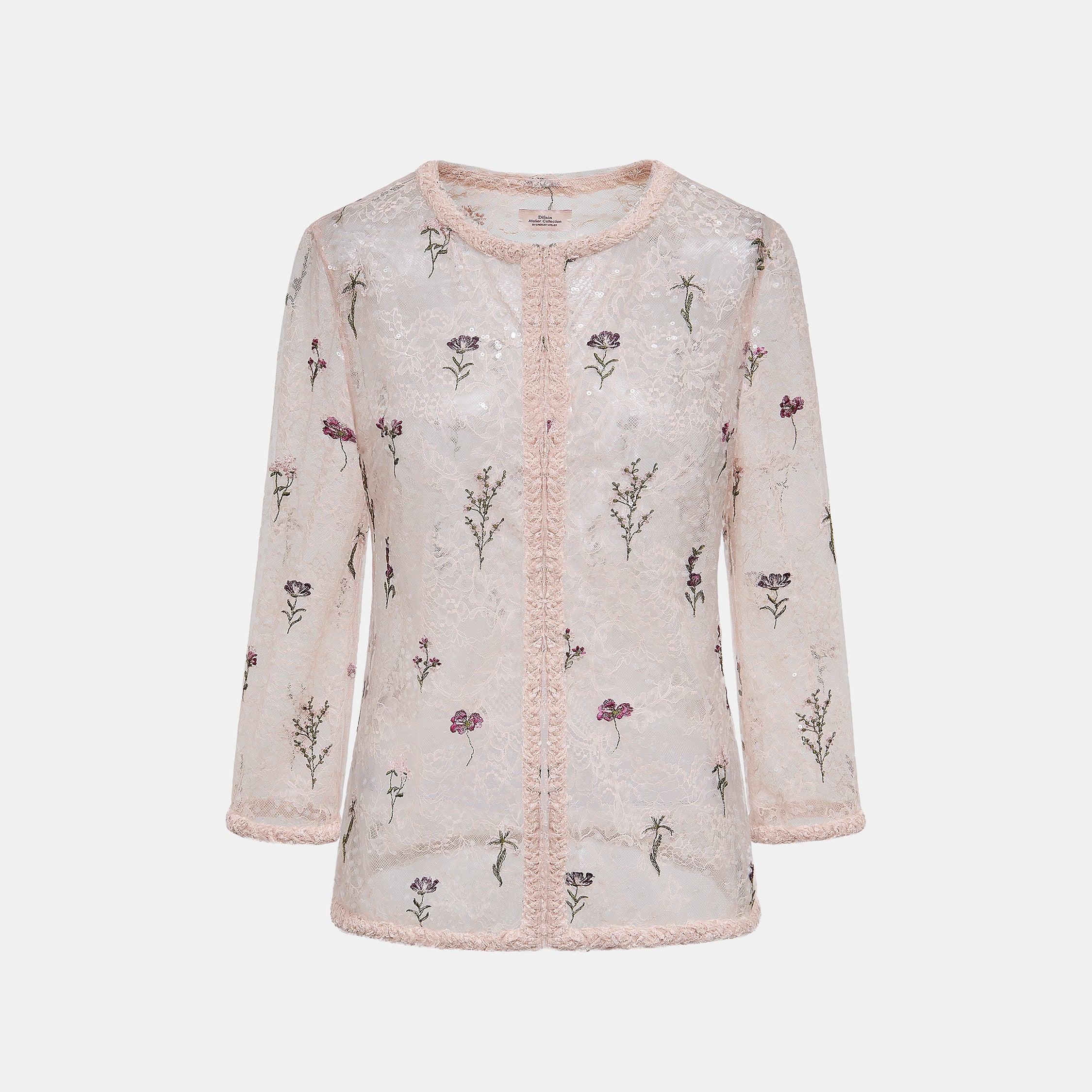 “Quiet Mastery”法國細繡織邊蕾絲開衫—Floré Veil 花序微隱