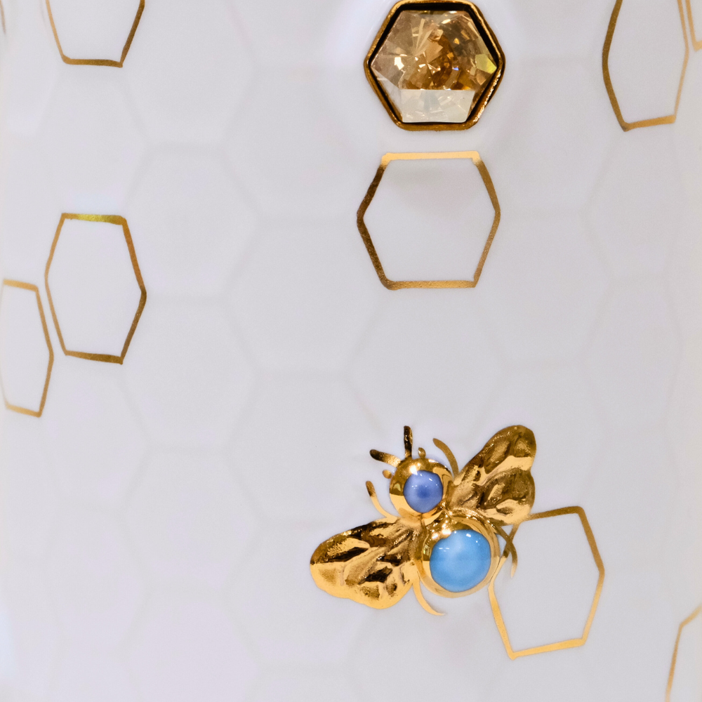 乾唐軒 吉星大豐收鎏金水晶隨身杯 ─ 牙白金