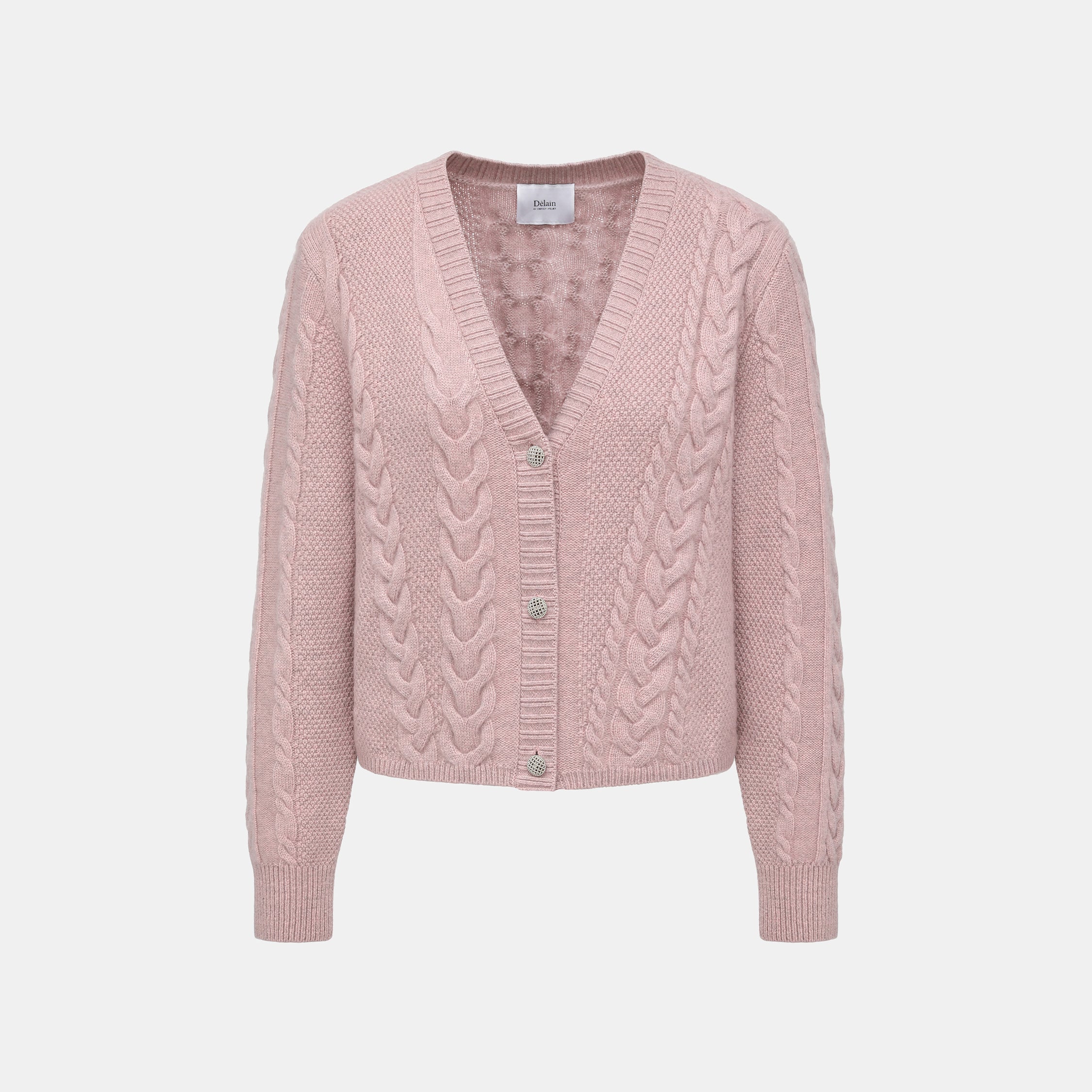 “Spring Diary” 100% Cashmere 立體編結針織開衫—Rosé Manuscript玫瑰詩稿