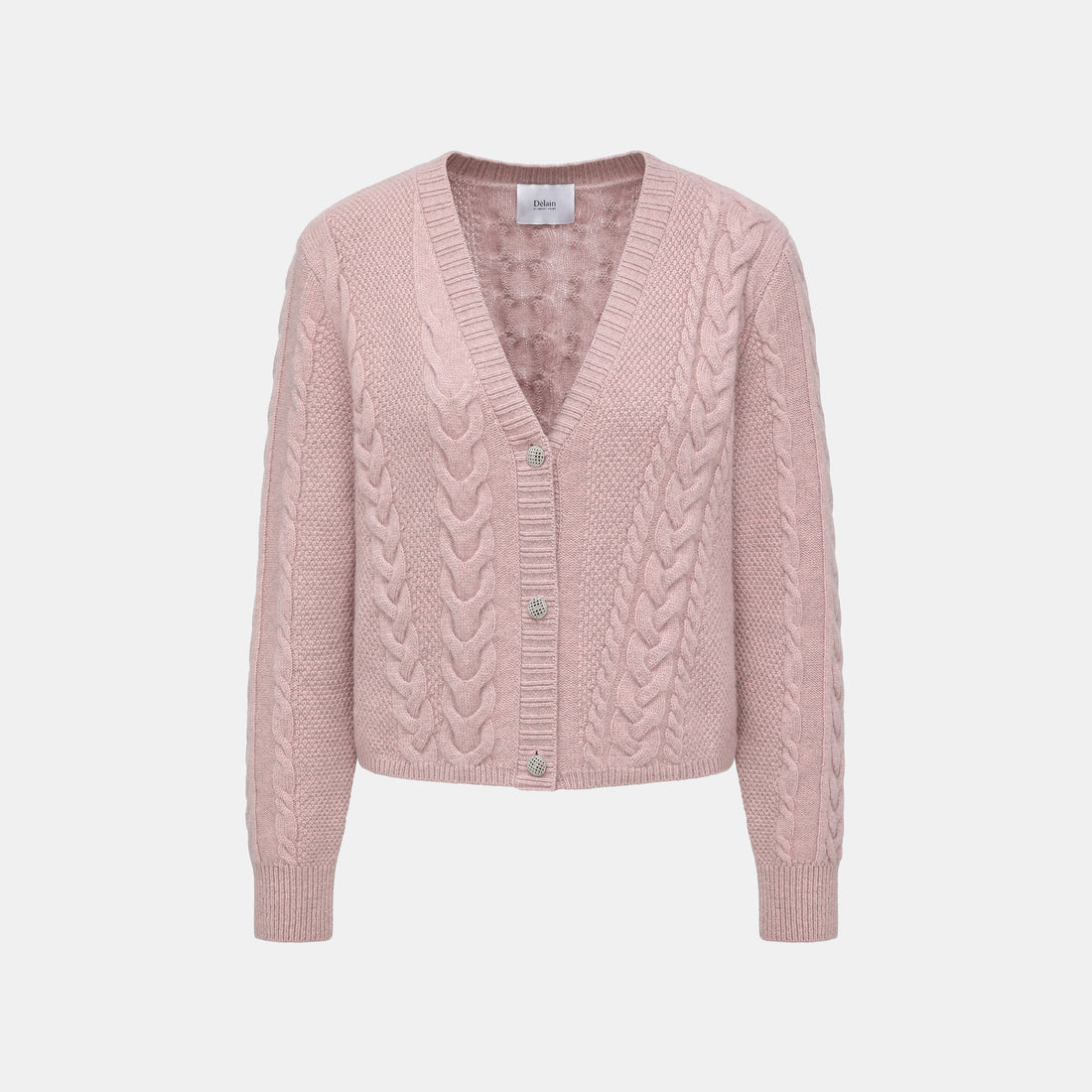 “Spring Diary” 100% Cashmere 立體編結針織開衫—Rosé Manuscript玫瑰詩稿