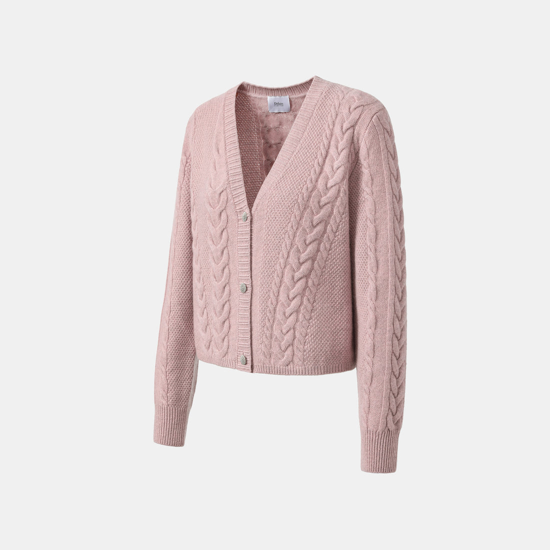 “Spring Diary” 100% Cashmere 立體編結針織開衫—Rosé Manuscript玫瑰詩稿