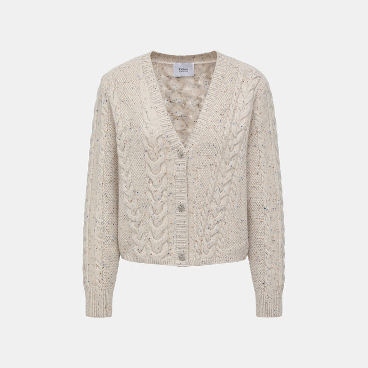 “Spring Diary” 100% Cashmere 立體編結針織開衫—Vanilla Haze香草絮語