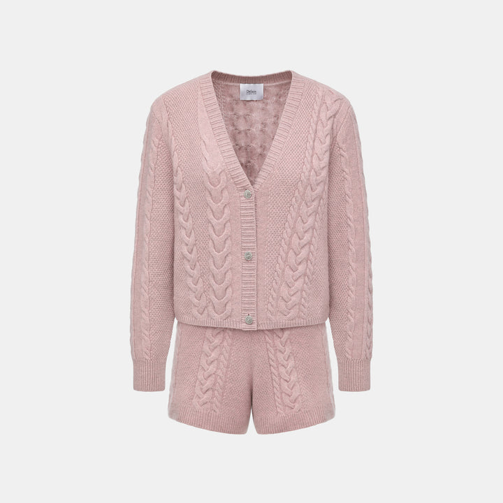 “Spring Diary” 100% Cashmere 立體編結針織短褲—Rosé Manuscript玫瑰詩稿