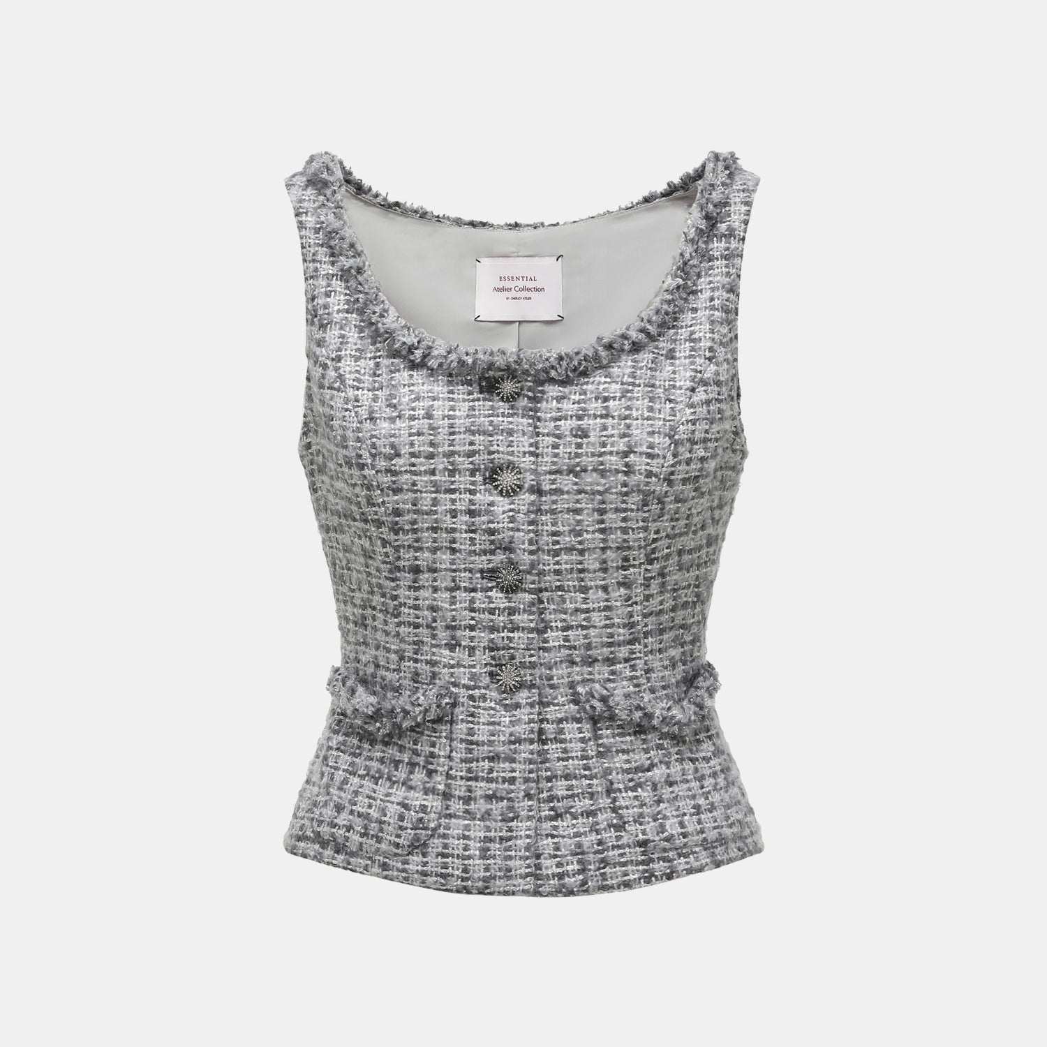 “Breeze boucle" 英國頂級輕薄花呢背心—Starlit Smoke