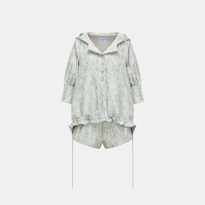 “春遊” 提花連帽拉繩上衣—Moonlit