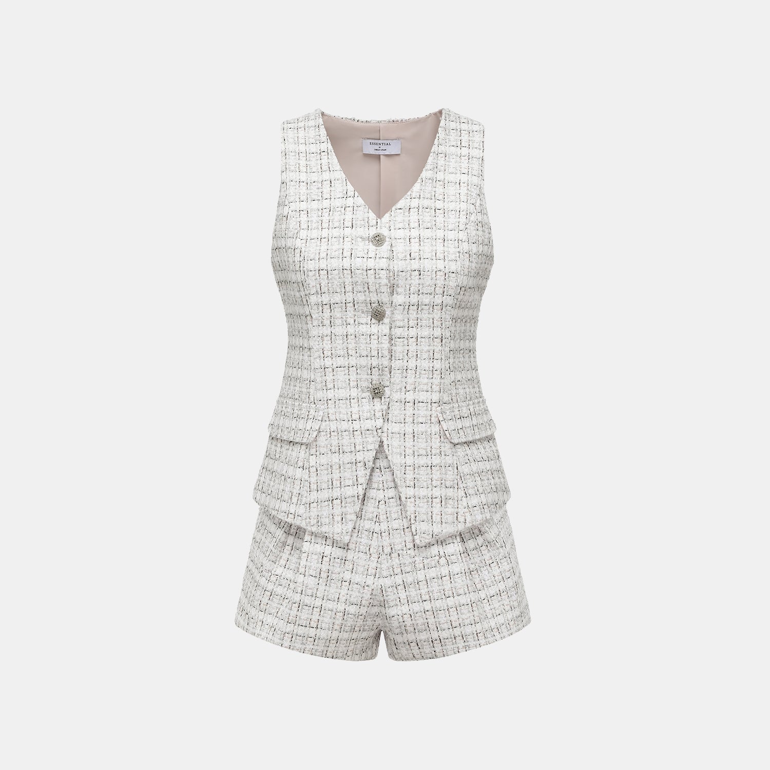 "Chelsea Citywalk."  立體剪裁花呢背心—Blanc