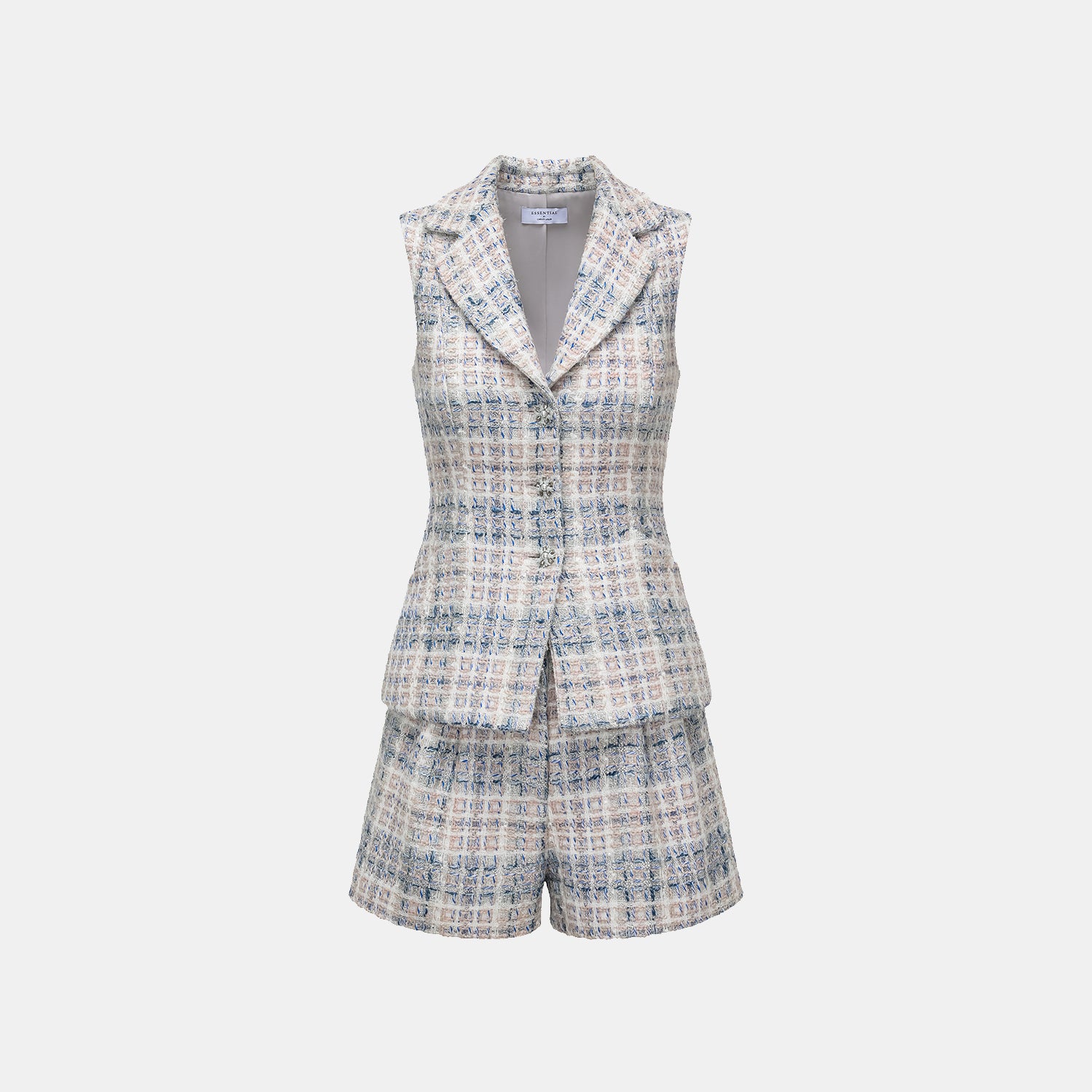 "Westminster Weekdays" 輕薄花呢馬甲背心—Blueberry Biscuit