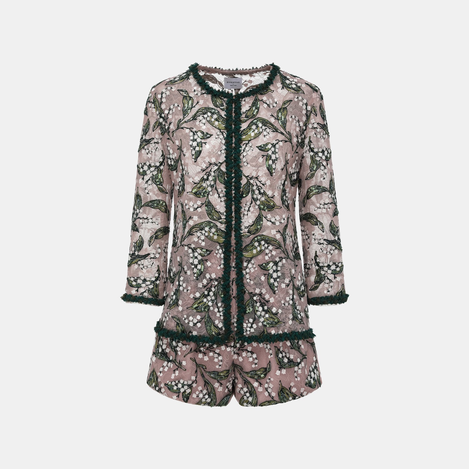 "Imperial Garden Teatime."  奢華珠繡蕾絲短褲—Jade Aroma翠影凝香