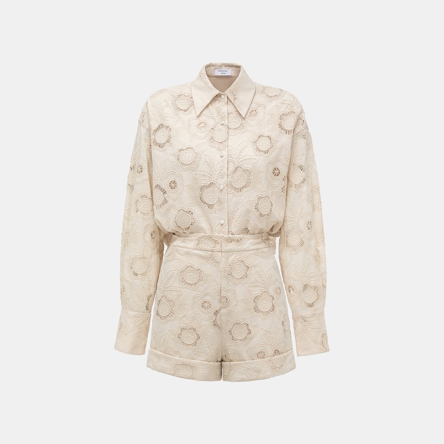 “慵懶俏麗” 義大利蕾絲Oversized襯衫