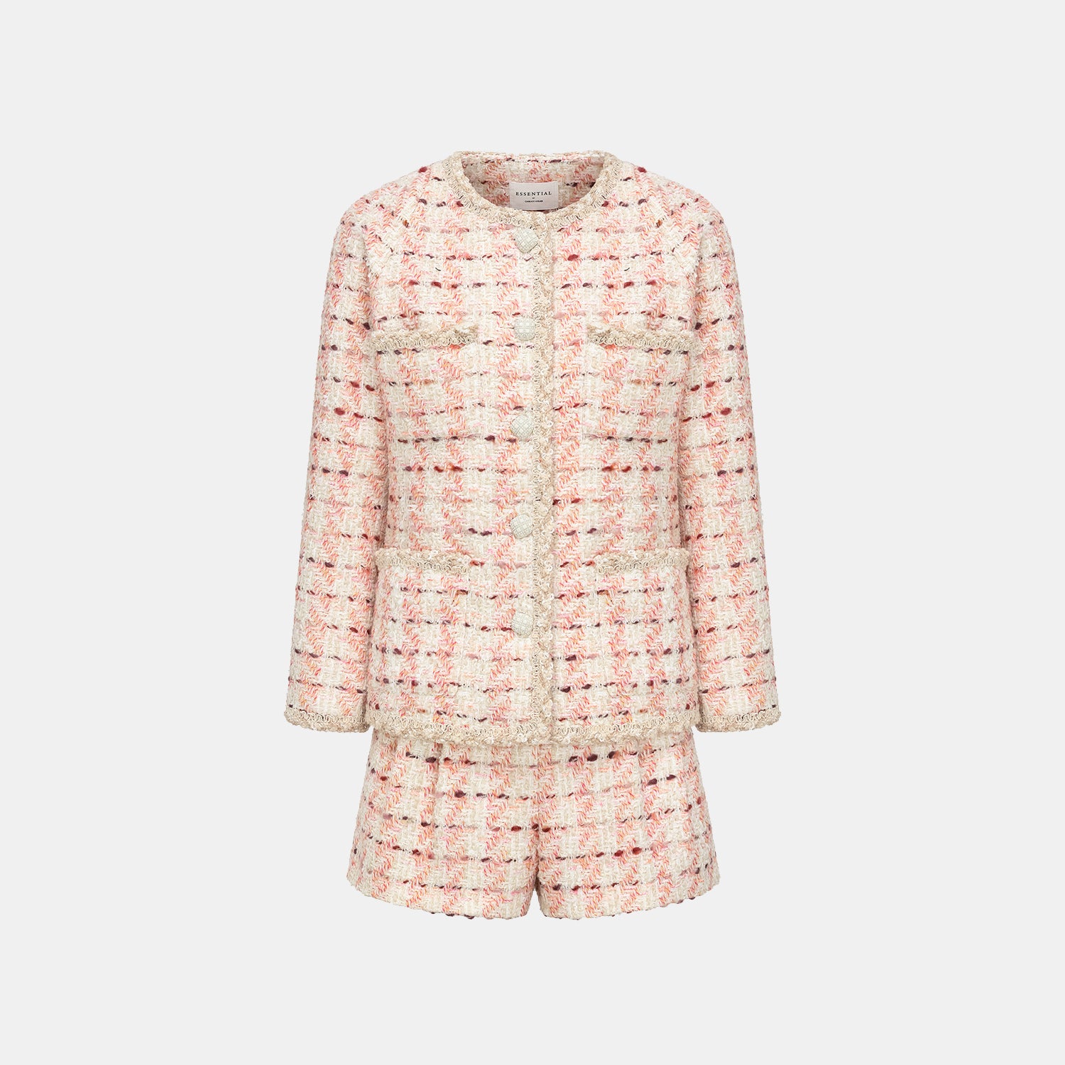 “Brunch at Ritz” 經典No.4花呢外套—Pink Waffle