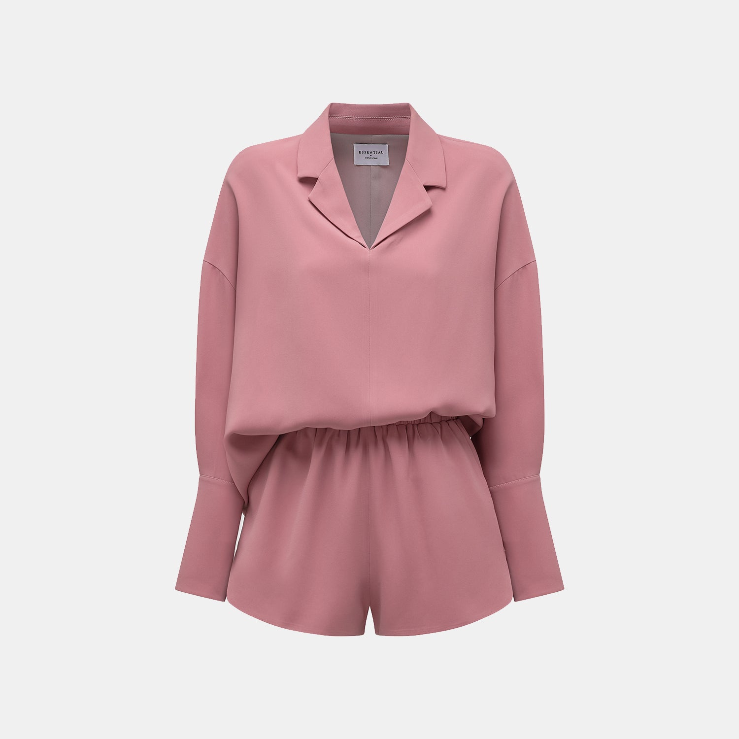 “Easy-go Chic” 肌理醋酸西裝罩衫/短褲套裝—Dusk