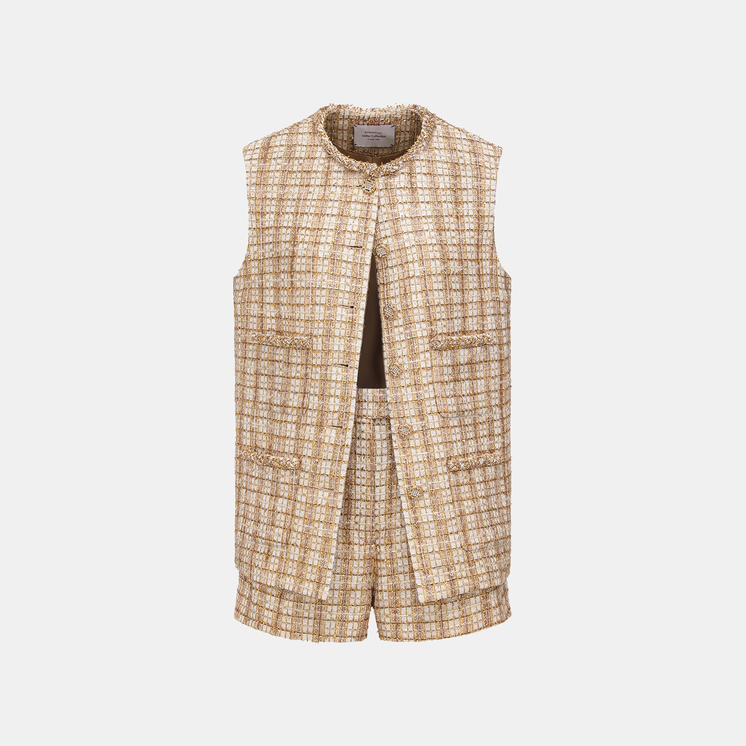 "Sloane Ave." 法國頂級縷金工藝蕾絲花呢馬甲背心—Versailles Chanson凡爾賽香頌