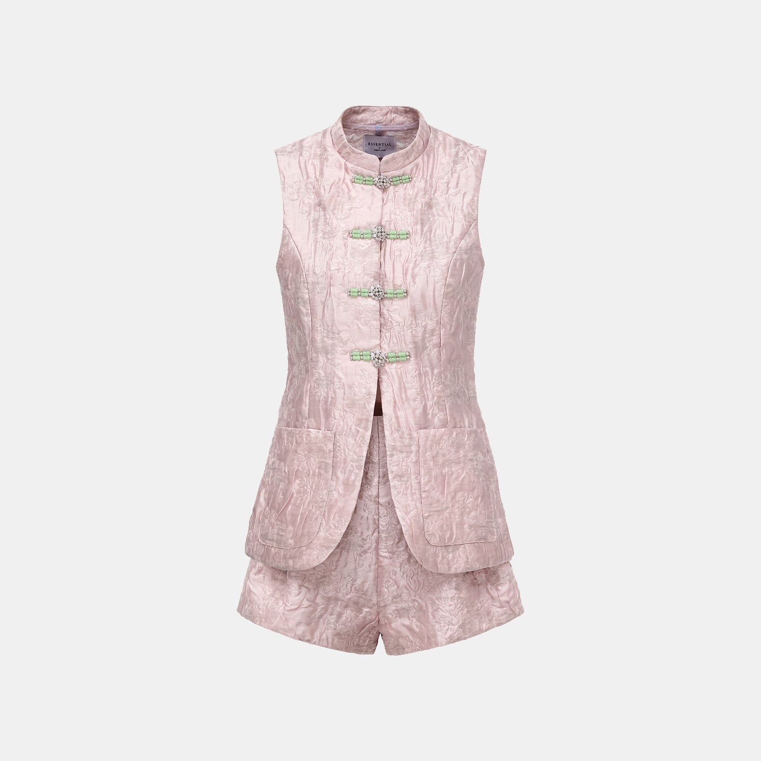 “春意” 冰晶提花輕國風短褲—薔薇露