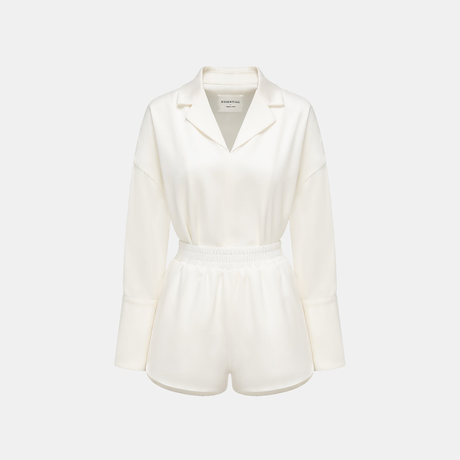 “Easy-go Chic” 重磅醋酸休閒罩衫—簡光白