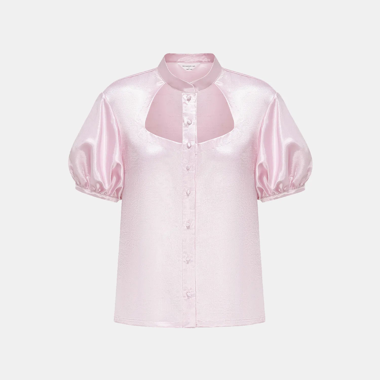 "Sloane Ave glam." Cut-out shirt - Cherry Blossom Pink (matte/satin) 