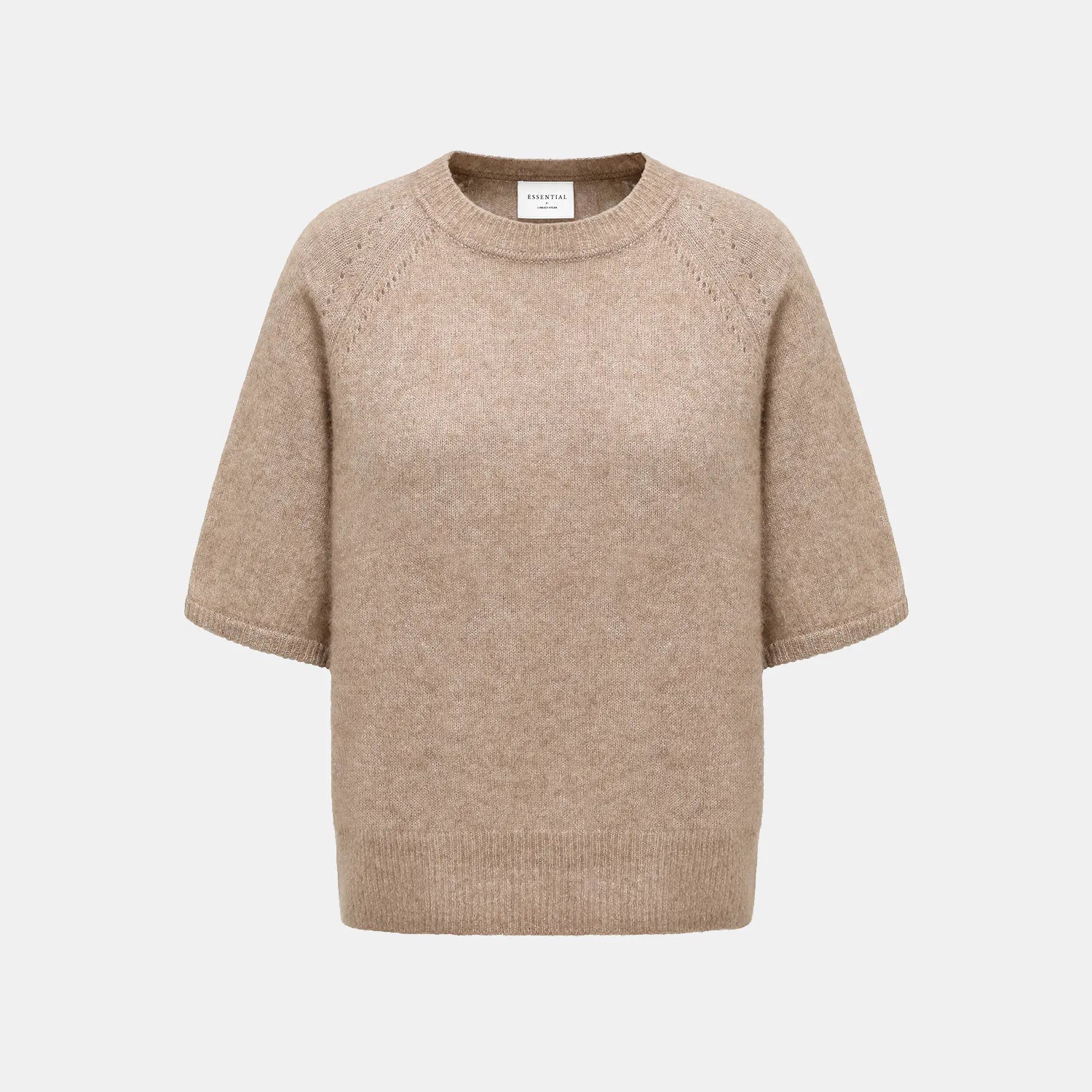 Autumn Diary Silk Cashmere 3/4 Sleeve Top—Earl Grey 