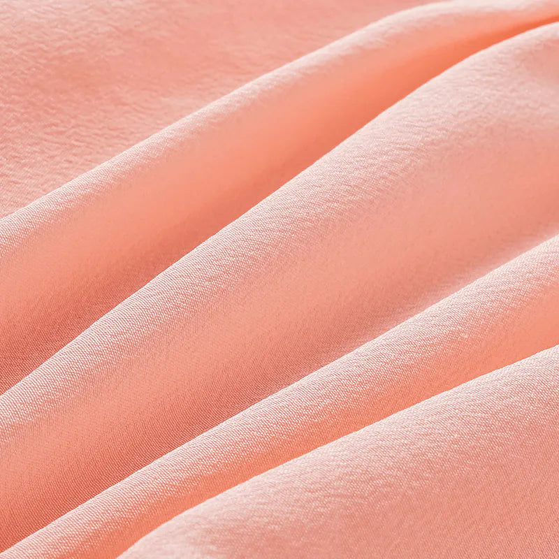 "Brunch at Ritz." 真絲雪紡立體抽褶背心—落日熔金粉