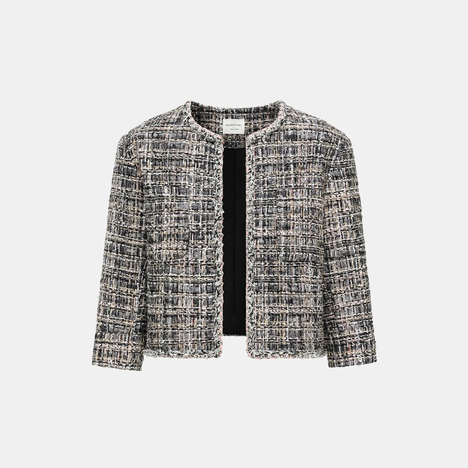 “Knightsbridge citywalk.” Tweed jacket—grey 