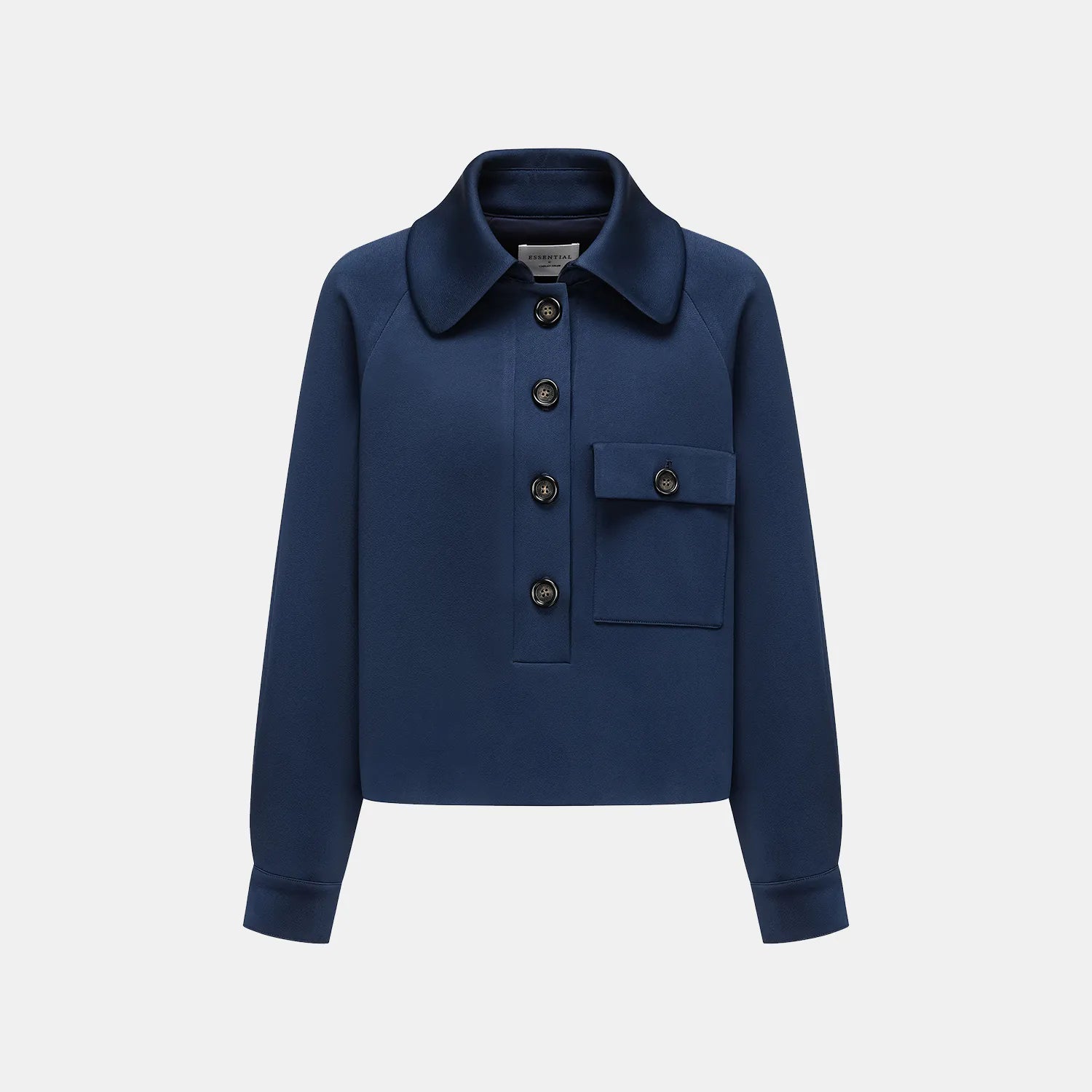 “Easy-go Chic” 重磅醋酸休閑款上衣—藍