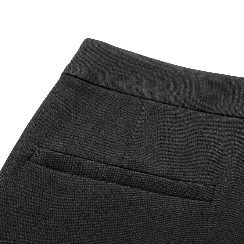 "Autumn Diary" Korean super stretch drape texture fabric beautiful leg filter flared pants - black 
