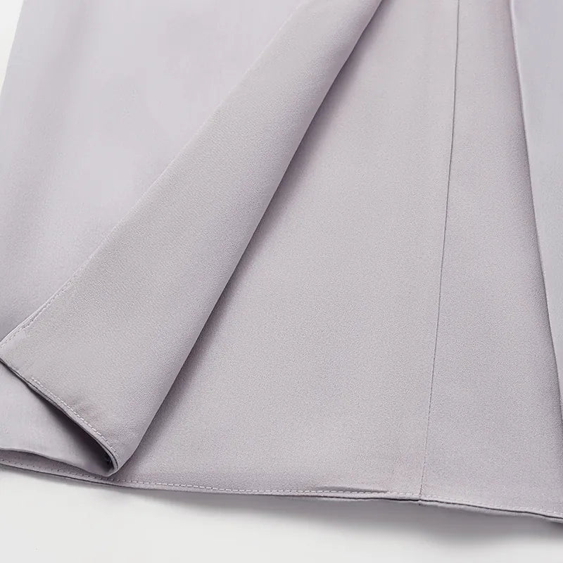 "慵倚春意" 真絲歐根緞鬱金香裙— 暮雲煙紫