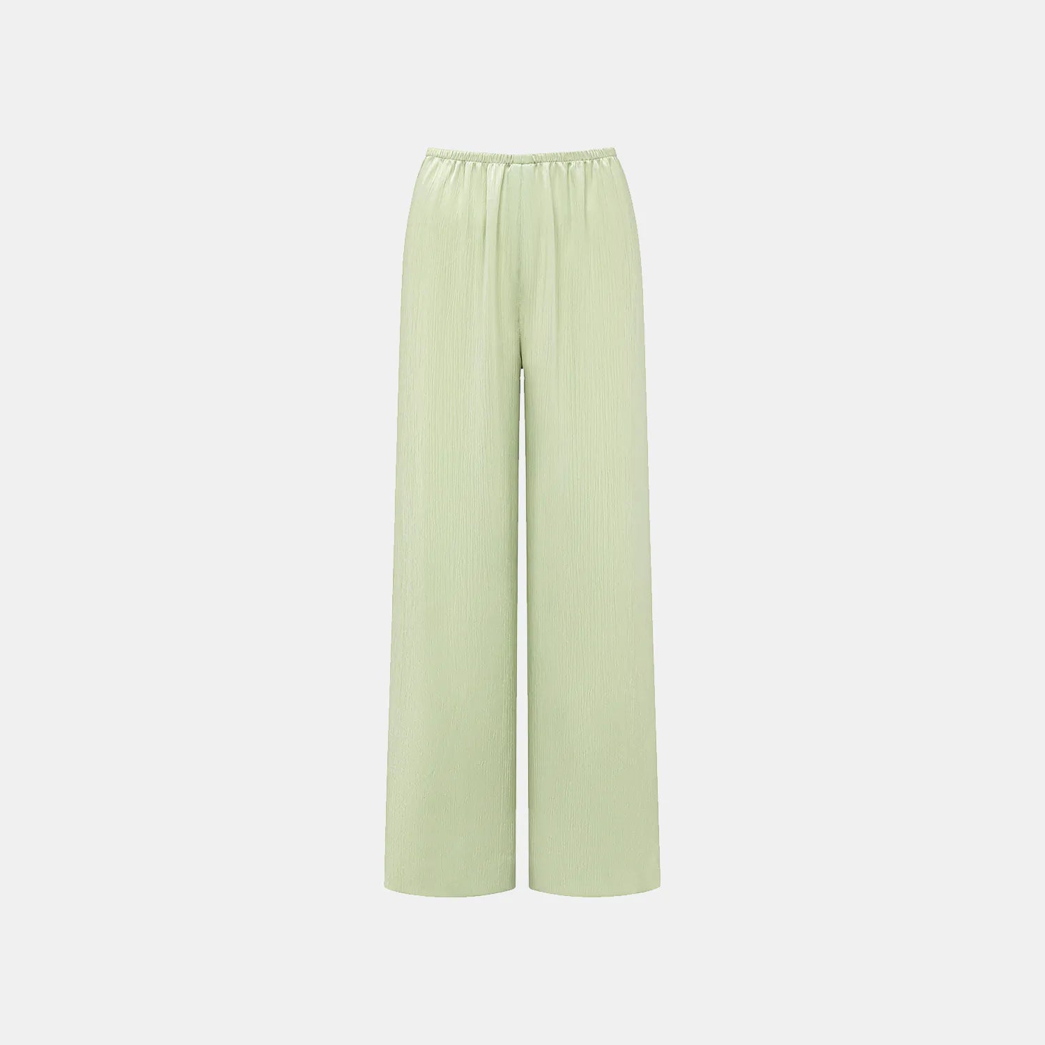 "Easy Go Chic" Korean Pleated Fabric Straight Leg Pants — Bubble Green 