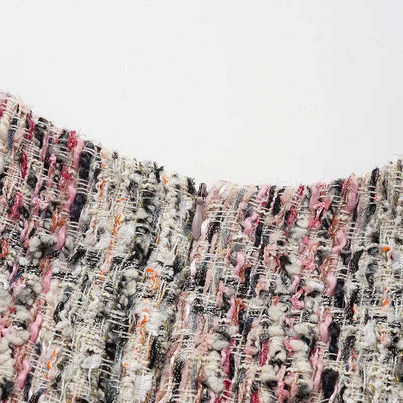 "Brunch at Ritz" Tweed V-neck dress—Ispahan 