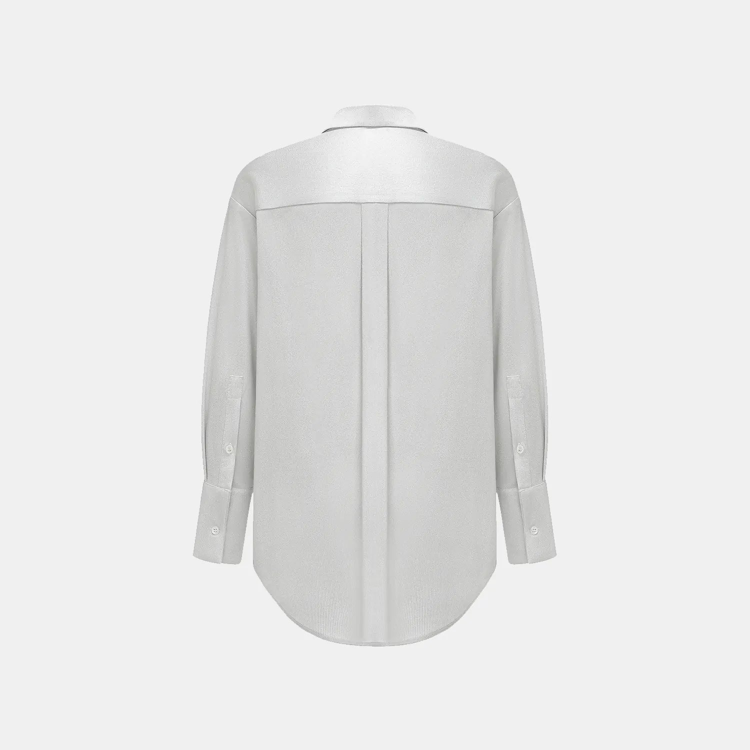 “Easy Go Chic” 醋酸針織面料Oversized 襯衫 — 銀白