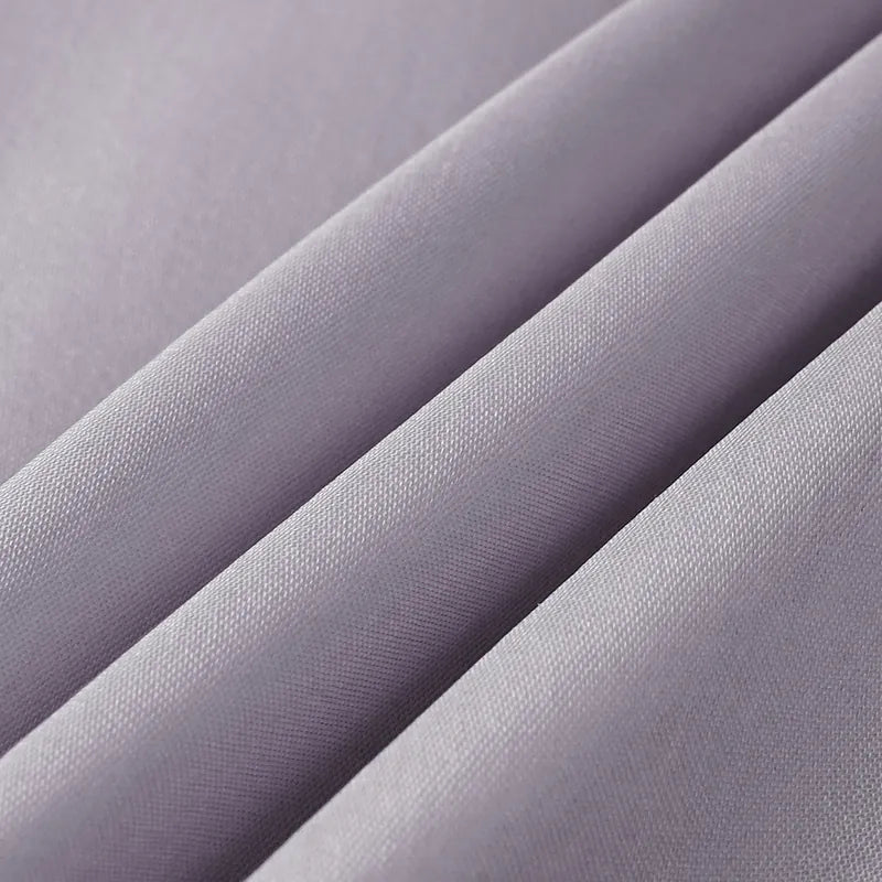 "慵倚春意" 真絲歐根緞鬱金香裙— 暮雲煙紫