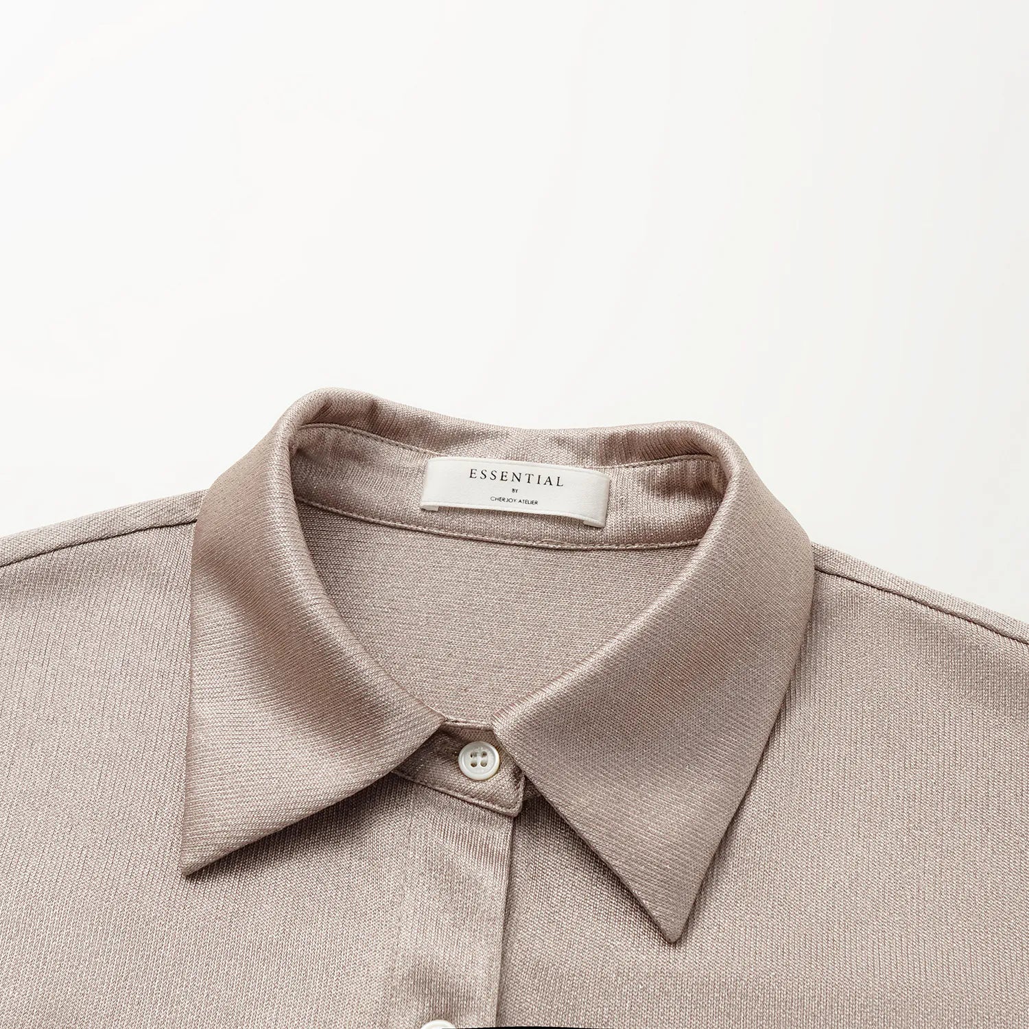 “Easy Go Chic” 醋酸針織面料Oversized 襯衫 — 咖啡