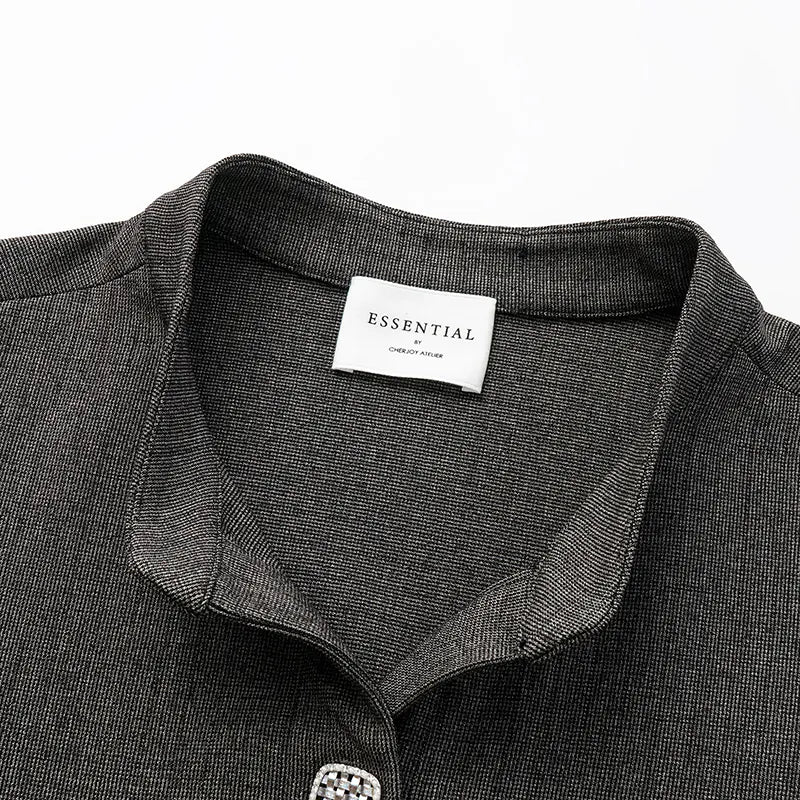 Essential Golf Collection Technical Fabric Relaxed 3/4 Sleeve Top — Black 