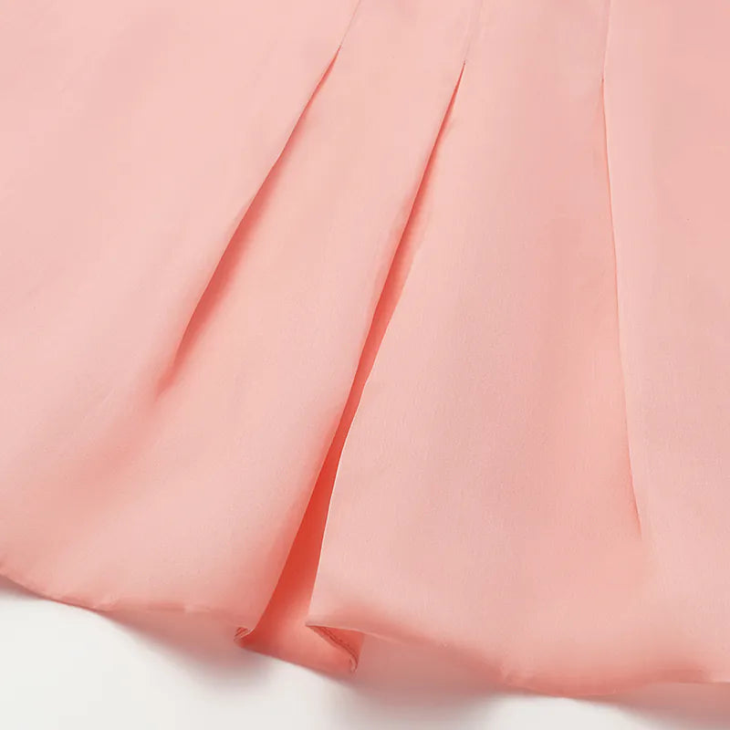 "慵倚春意" 真絲歐根緞立體剪裁國風罩衫— 落日熔金粉