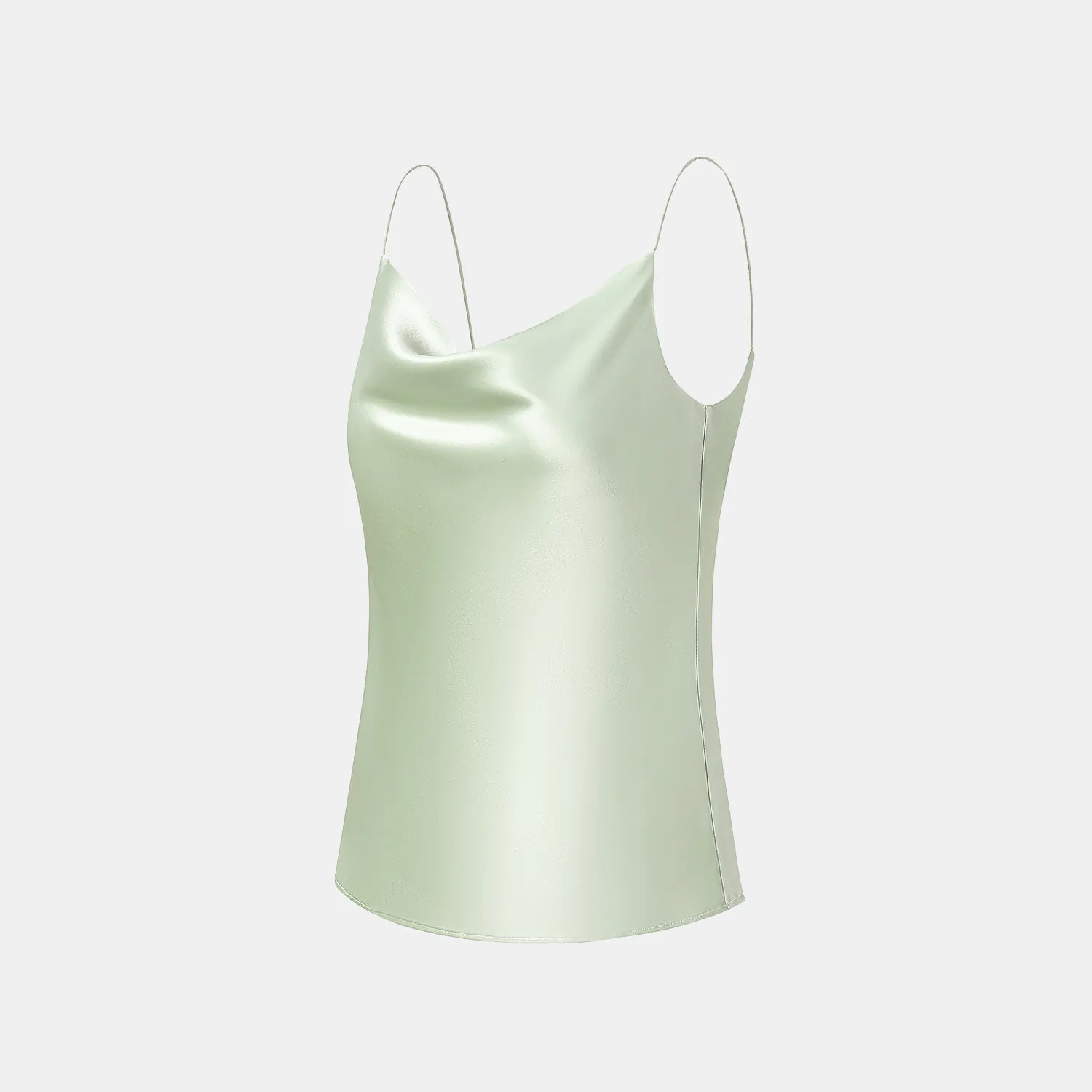 "Summer Diary" 醋酸盪領細肩帶背心—氣泡綠