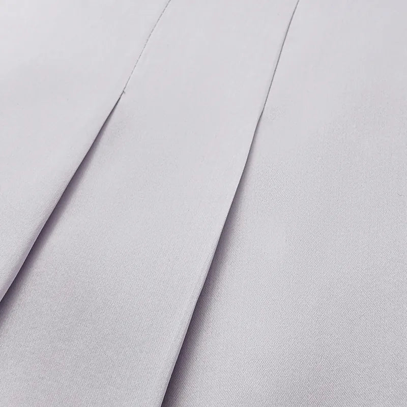 "慵倚春意" 真絲歐根緞鬱金香裙— 暮雲煙紫