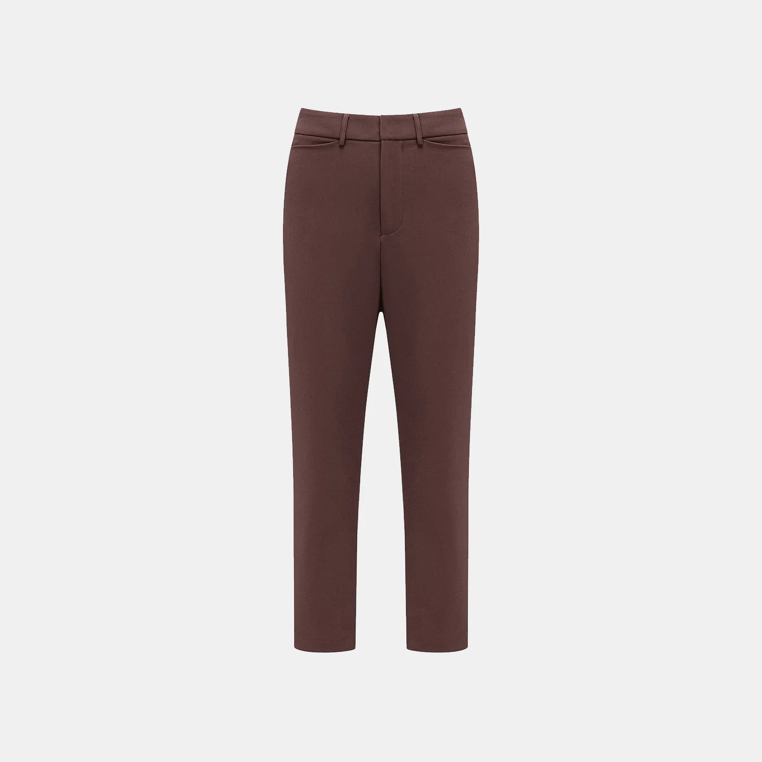 “Speak Sleek.” 抗皺肌理醋酸九分褲—麂皮棕