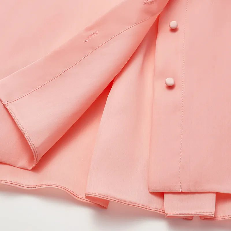 "慵倚春意" 真絲歐根緞立體剪裁國風罩衫— 落日熔金粉