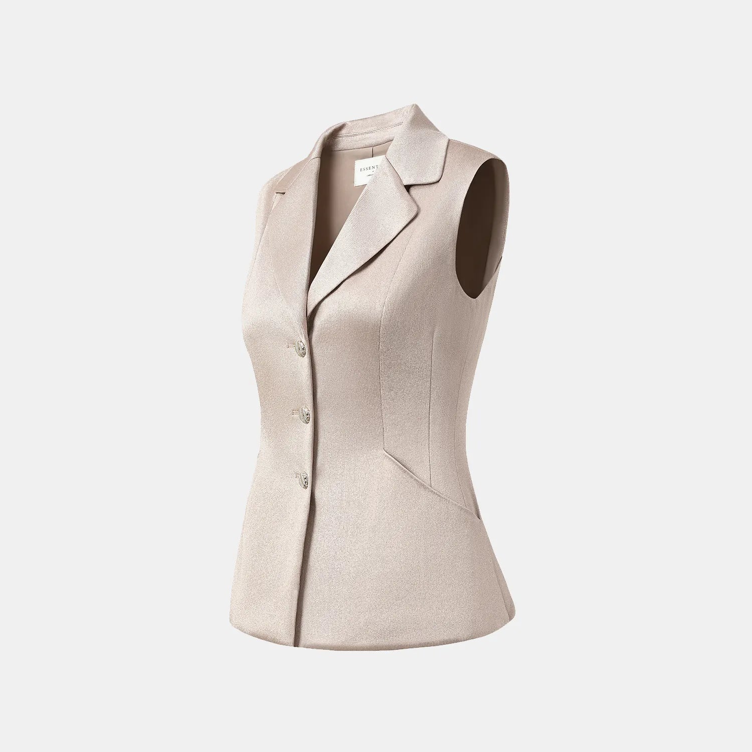 “Easy Go Chic” 醋酸針織面料馬甲背心 — 咖啡